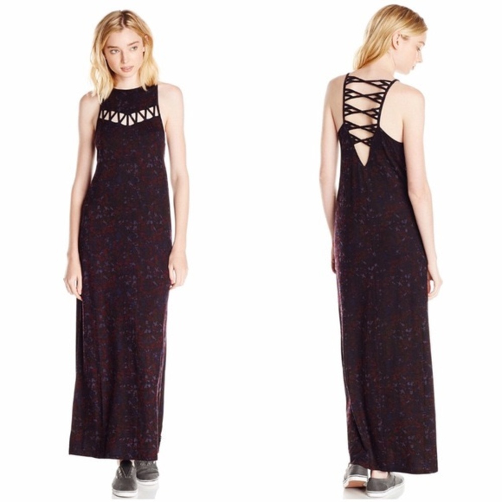 RVCA Jersey Maxi Dress With ‘Windowing’